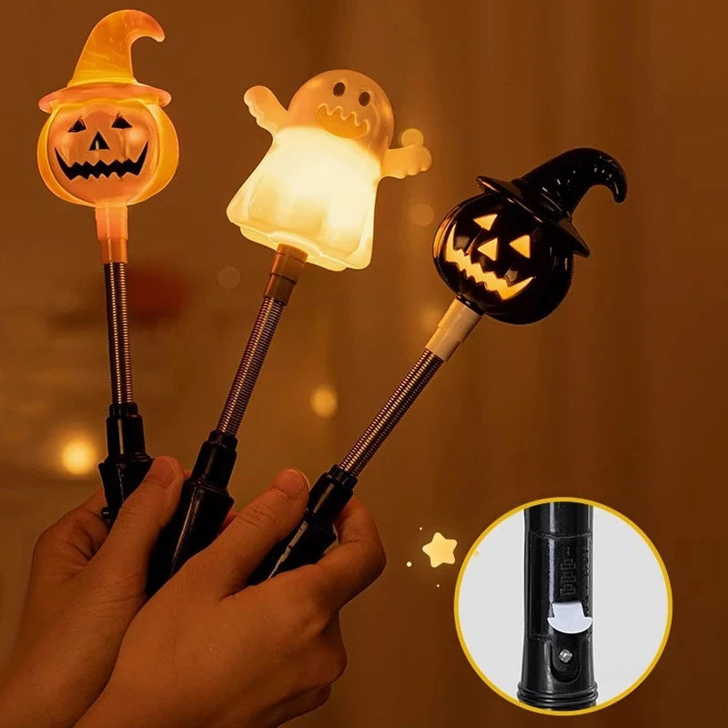 Halloween Party Decoration Halloween Hand Shaker Sticks Pumpkin Ghost Stick Gift Party Favor Gifts Party Supplies