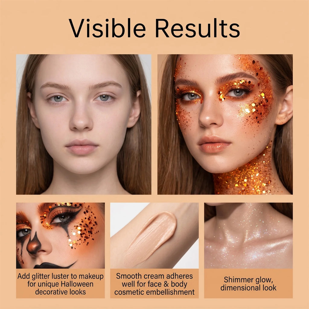 Body Facial Glitter Stick Sparkling Sequin Glitter Gel Stick Cosmetic Hair Glitter Festival Makeup for Halloween Christmas Party