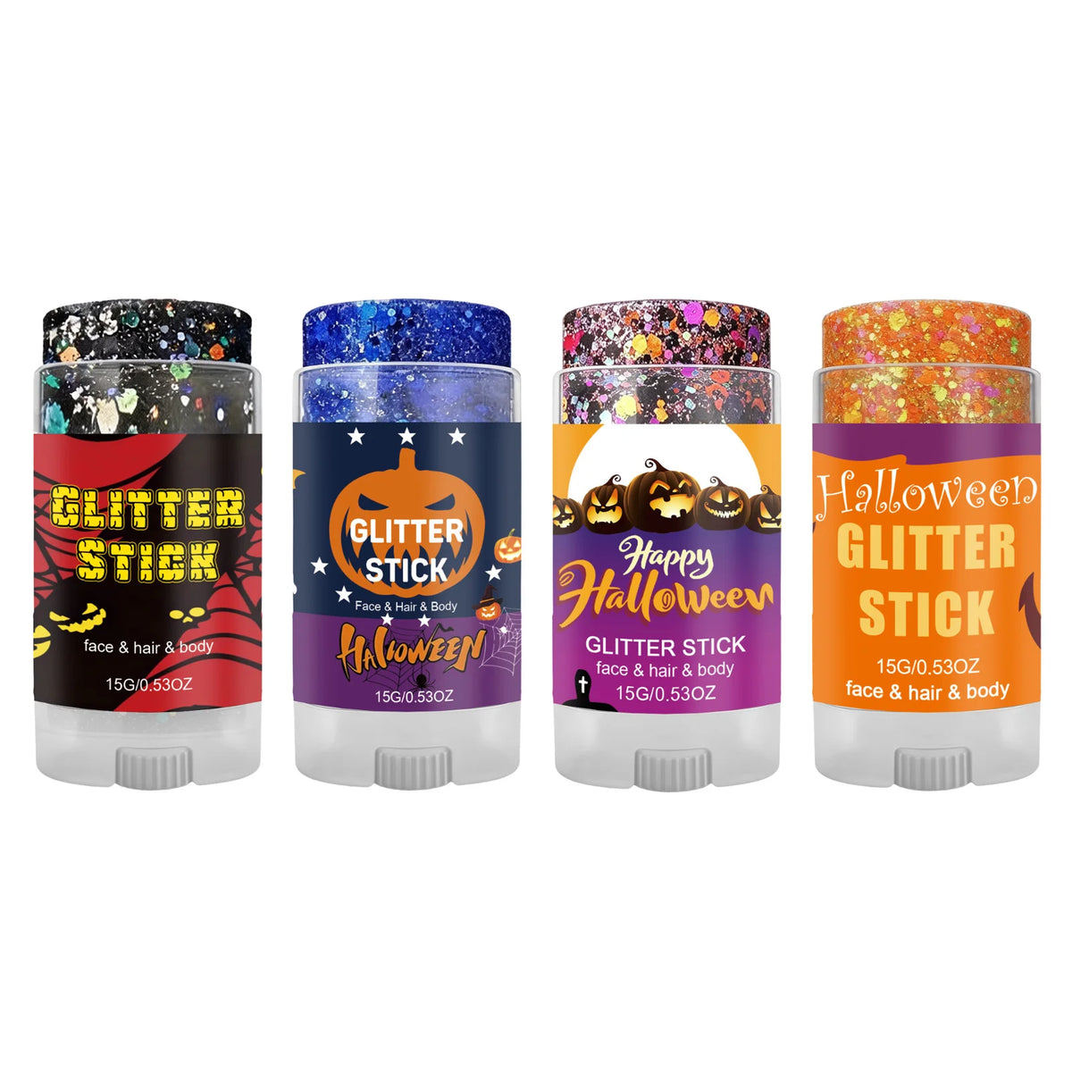 Mess-Free Glitter Stick Washable Face Body Hair Shimmer Crayon Non-Toxic Halloween Cosplay Party Makeup Sparkling SequinsGlitter